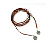 Flat Round Alloy with Suede Cord Lariat Necklaces FS-WG2B7B2-02-4