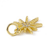 Brass Micro Pave Cubic Zirconia Charms ZIRC-F132-34G-3