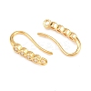 Brass Rhinestone Earring Hooks KK-C261-01B-G-2