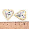 Printed Style 304 Stainless Steel Heart Pendants STAS-T071-26A-G-3