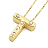 Brass & Plastic Pearl Letter Pendant Box Chain Necklaces for Women LS-NJEW-U017-01G-20-2