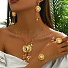 Elegant Vintage Floral Hollow Brass Jewelry Set for Women NJ6864-1