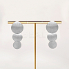 Non-Tarnish Brushed Round 201 Stainless Steel Dangle Stud Earring XW5128-2-1