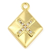 Cross Theme Real 18K Gold Plated Brass Micro Pave Clear Cubic Zirconia Pendants KK-L219-06G-03-1