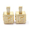 Alphabet Brass Micro Pave Clear Cubic Zirconia Pendants ZIRC-O045-01G-F-2