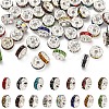 60Pcs 15 Colors Brass Rhinestone Spacer Beads RB-YW0001-12-1