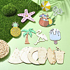 1Set Laser Cut Wood Shapes Pendants WOOD-CJ0002-23-5