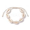 Natural Cowrie Shell Braided Bead Bracelets BJEW-JB10093-1