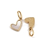 304 Stainless Steel Pave Natural White Shell Heart Charms STAS-G357-08G-2