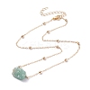 Natural Green Aventurine Raw Stone Pendant Necklace for Women NJEW-JN03781-01-2