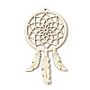10Pcs Woven Net/Web with Feather Unfinished Blank Wooden Pendants for Painting Arts FIND-R052-01B-2