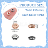 8Pcs 2 Colors 304 Stainless Steel Spacer Beads STAS-UN0059-54-3