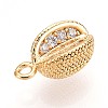 Brass Micro Pave Clear Cubic Zirconia Pendants KK-T075-44G-2