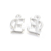 Silver Color Plated Alloy Letter Pendants PALLOY-J718-01S-E-1