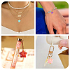 10Pcs Star with Bowknot Glass Pendants PALLOY-YW00059-01-6