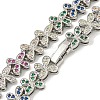 Rack Plating Brass Pave Cubic Zirconia Butterfly Link Necklaces NJEW-A031-03P-01-1