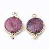 Electroplate Natural Regalite/Imperial Jasper/Sea Sediment Jasper Links connectors G-S329-019D-2