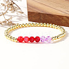 Elegant Brass & Faceted Glass Bead Stretch Bracelets CP7555-1-2