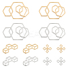 12Pcs 6 Style 201 Stainless Steel Filigree Joiners Links STAS-UN0040-86-1