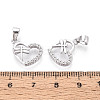 925 Sterling Silver Micro Pave Clear Cubic Zirconia Heart with Dragonfly Charms with 925 Stamp STER-T008-83P-3