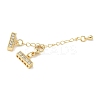 Brass Micro Pave Clear Cubic Zirconia Chain Extender KK-G536-16G-2