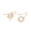 Brass Micro Pave Clear Cubic Zirconia Earring Hooks KK-N267-36G-2
