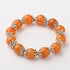 Natural Gemstone Round Bead Stretch Bracelets BJEW-JB01506-2