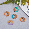 Transparent Resin & Walnut Wood Pendants RESI-CJ0001-73-5