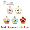 10Pcs 5 Styles Alloy Enamel Pendants ENAM-FP0002-45-6