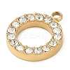 PVD Vacuum Plating 304 Stainless Steel Rhinestone Pendants X-STAS-S131-04G-01-2