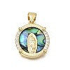 Brass Micro Pave Clear Cubic Zirconia Pendants CU-CBAF50C-01C-G03-1