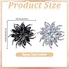 2Pcs 2 Colors Flower Alloy Glass Rhinestone Lapel Pins for Wedding Party JEWB-DR0001-07B-2