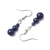 3 Pairs 3 Styles Natural Lapis Lazuli & Aquamarine & White Jade EJEW-JE06133-5