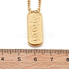 304 Stainless Steel Rectangle Number Pendant Necklaces NJEW-D300-01G-03-5