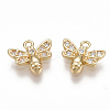 Brass Micro Pave Cubic Zirconia Charms KK-S350-081G-1