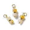 Natural Topaz Jade Disc Beaded Pendants STAS-C120-03G-02-1