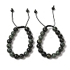 10mm Round Natural Kambaba Jasper Braided Bead Bracelets BJEW-C067-01C-21-1