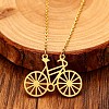 304 Stainless Steel Bicycle Pendant Necklaces for Men Women WGD5F94-01-5