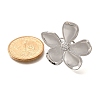 Flower 304 Stainless Steel Open Cuff Ring for Women RJEW-R006-03P-02-5
