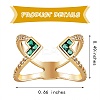 Criss Cross Clear Cubic Zirconia Cuff Ring X1-RJEW-T016-36G-01-7