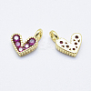 Brass Micro Pave Cubic Zirconia Charms ZIRC-J040-08G-NR-2