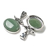 Natural Green Aventurine Pendants G-Z050-07B-2