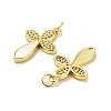 Brass Micro Pave Clear Cubic Zirconia Pendants KK-K365-10B-G-2