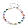 304 Stainless Steel Pave Colorful Cubic Zirconia Tennis Bracelets for Women BJEW-T023-02A-P-2