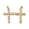 Rack Plating Brass Micro Pave Clear Cubic Zirconia Pendants KK-F853-01G-1