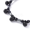Non-magnetic Synthetic Hematite Beads Stretch Bracelets BJEW-JB04659-03-2
