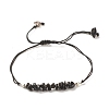 Natural Obsidian Chips Braided Bead Bracelet BJEW-JB08019-08-1