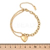 304 Stainless Steel Heart Charm Bracelets LS-BJEW-Z106-02G-3