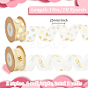 2 Rolls 2 Styles Valentine's Day Hot Stamping Polka Dot & Word Organza Ribbons SRIB-FG0001-17-2