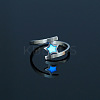 Luminous 304 Stainless Steel Star Finger Ring X-LUMI-PW0001-120G-1